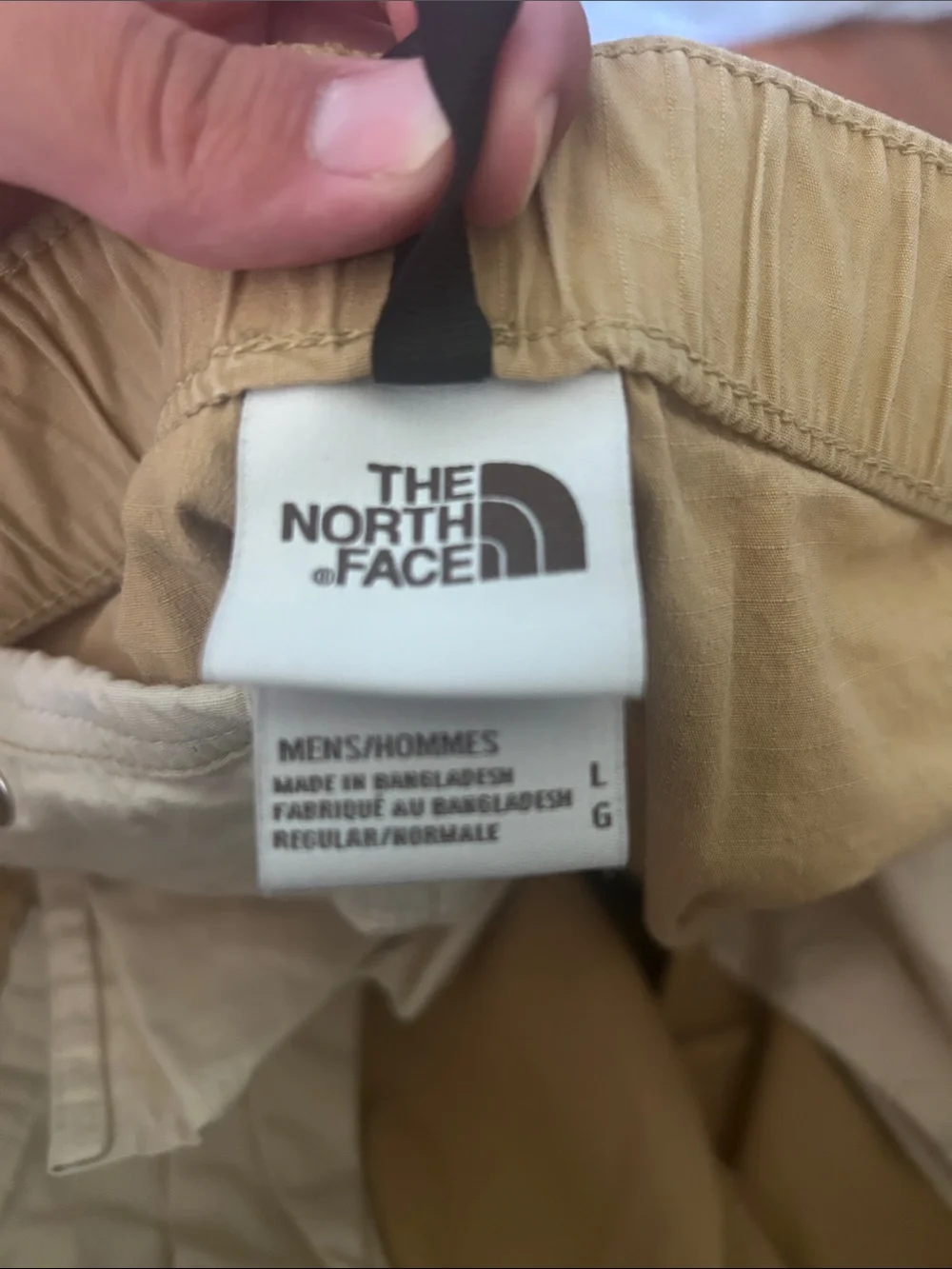 The North Face Tan Cargo Shorts with Integrated Black Belt